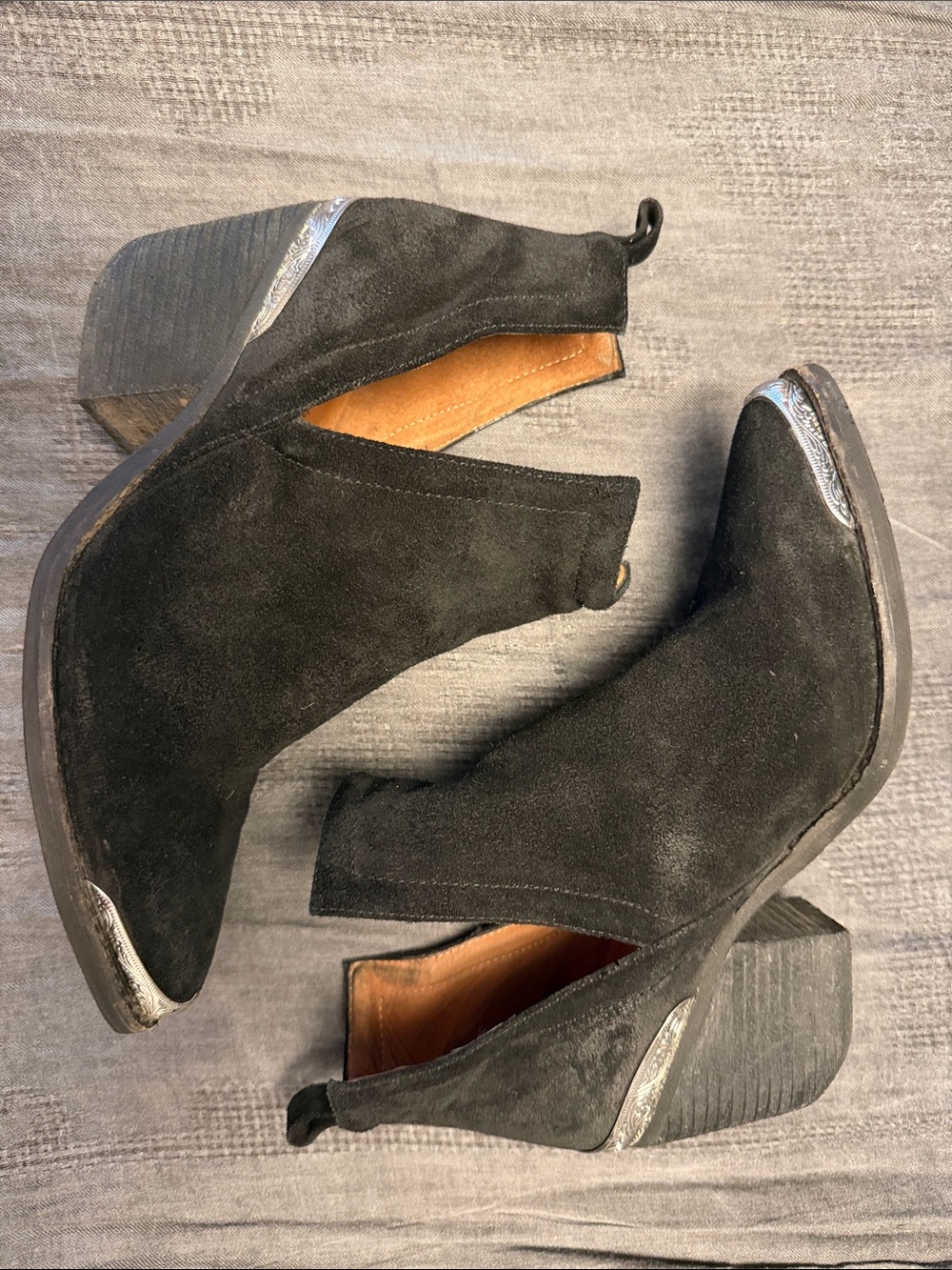 Jeffrey Campbell Black Suede Cromwell ankle Booties